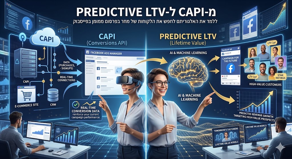 מ-CAPI ל-Predictive LTV: ללמד את האלגוריתם לחפש את הלקוחות של מחר בפרסום ממומן בפייסבוק